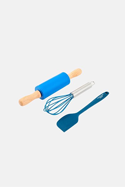 Phantom Chef 3 Pcs Silicone Spatula, Whisk And Rolling Pin Set, Multicolor