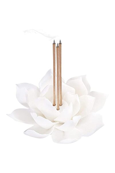 Generic Brand Lotus Incense Holders Burner, 3.9 Inch Ceramic White Lotus Ince...