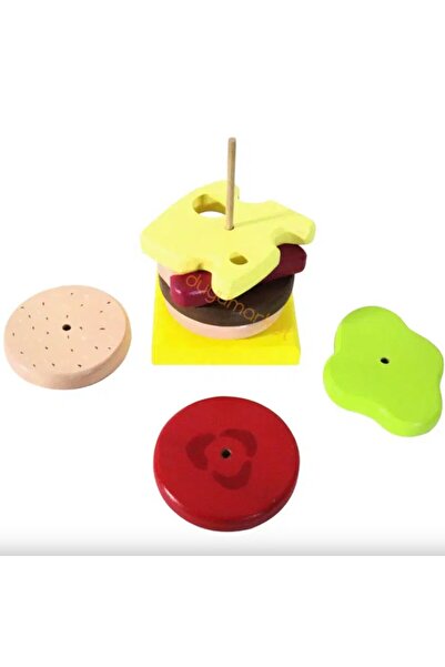 kayasan kids Ahşap Hamburger Kule İstifleme