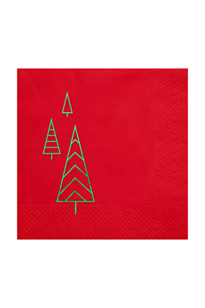 Story مناديل ورقية ملونة باللون الأحمر مقاس 33 × 33 سم، مكونة من 16 قطعة، بنم...