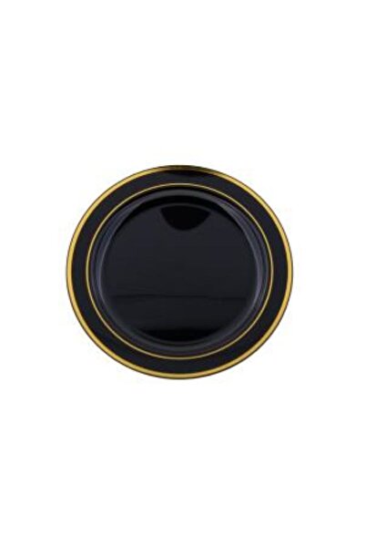 RUBİKAP PLASTİK TABAK 23 CM PS SİYAH GOLDLINE BASKILI 5 adet
