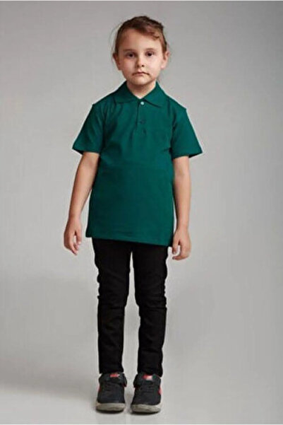 Mona Group Short Sleeve Polo Neck Casual 2 Button Nefti Green T-Shirt - Green - Nrhytumj-Kxisl-Neft-Yet