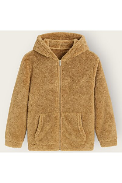 Hirazenmoda Κοριτσίστικη βελούδινη ζακέτα oversized με τσέπες με φερμουάρ με ...