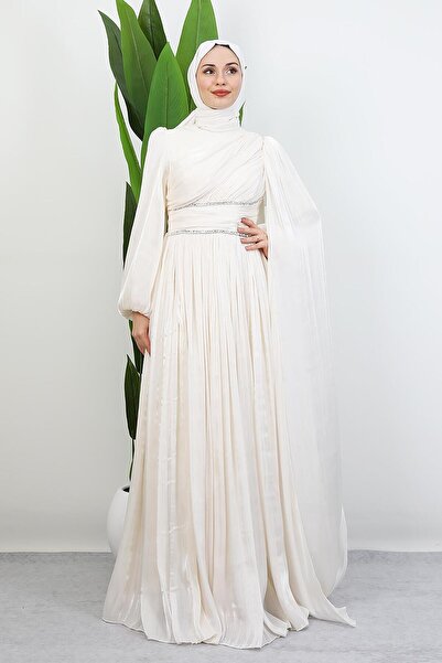 GİYZAMİLA Paris Abiye Krem