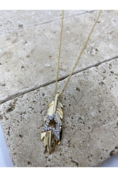 Byoz store Gold Chain Feather Crispy Necklace