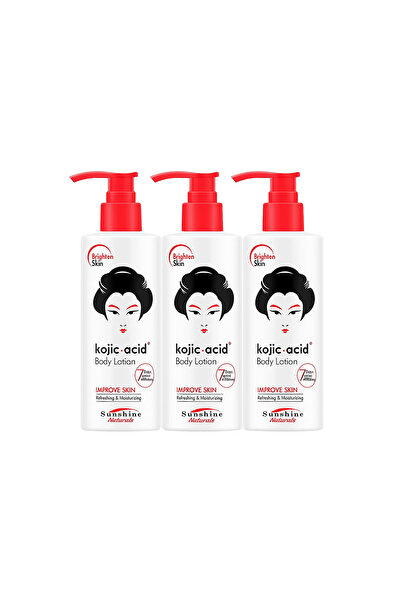 Sunshine Naturals لوشن الجسم بحمض الكوجيك من صن شاين، 230 جم، عبوة من 3 قطع