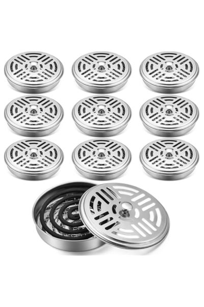 Generic YelaJoy 10 Pack Portable Mosquito Incense Coil Holders - Stainless Steel with Handle for Home, Outd