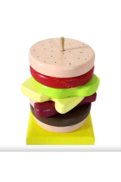 kayasan kids Ahşap Hamburger Kule İstifleme