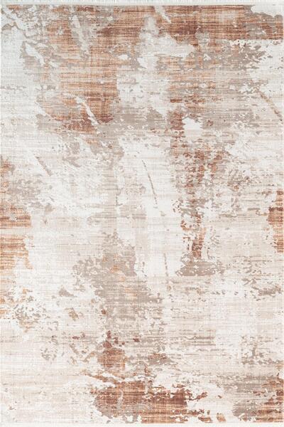 Karmen Halı İndigo ID008T Beyaz Kahve Modern Desen Akrilik İplik Tozuaz Pamuk...