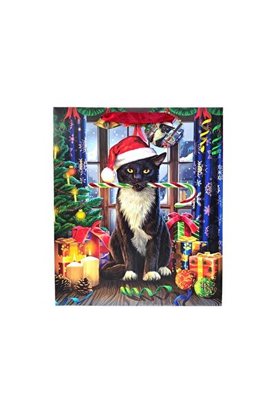 Puckator Pungă cadou Crăciun, Lisa Parker, Pisica Krampus, design festiv