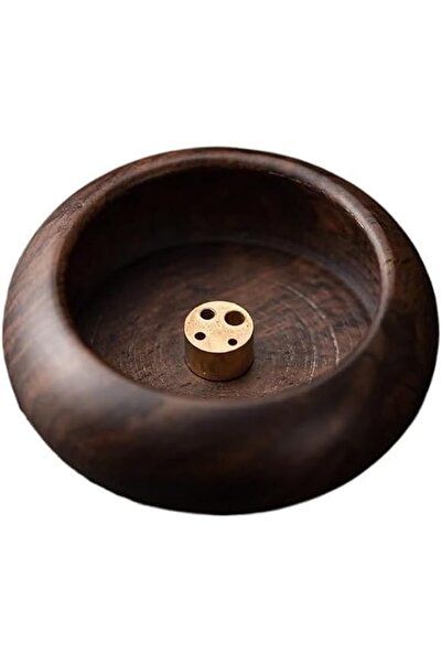 Generic Brand Tazweeq Wooden Round Incense Holder, Walnut Wood Stick Incense ...