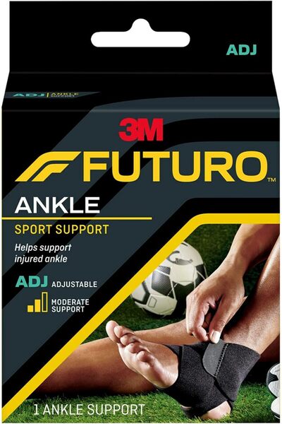FUTURO Performance Ankle Support, Adjustable, Black, 48635ENR
