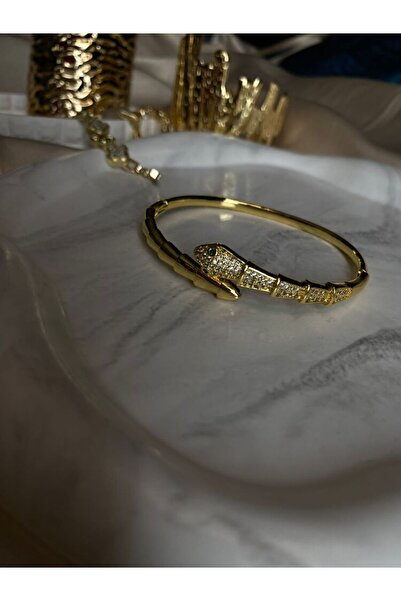 Lumora Jewelry ÇELİK GOLD YILAN KELEPÇE