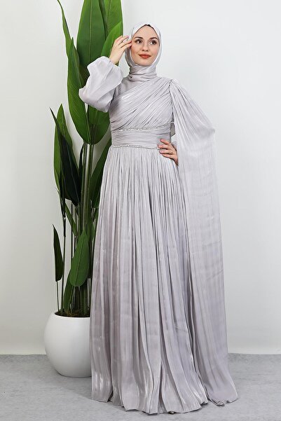 GİYZAMİLA Rochie de seară Paris gri deschis