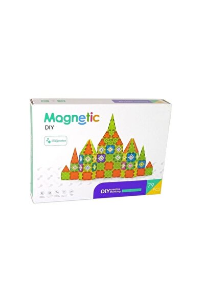 MalPlay Magnetic construction set for children, made of durable and safe ABS plastic, with 79 multi-colored pieces