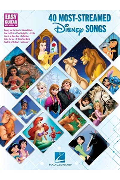 Hal Leonard Pub Co 40 Most-Streamed Disney Songs: Easy Guitar with Notes and ...