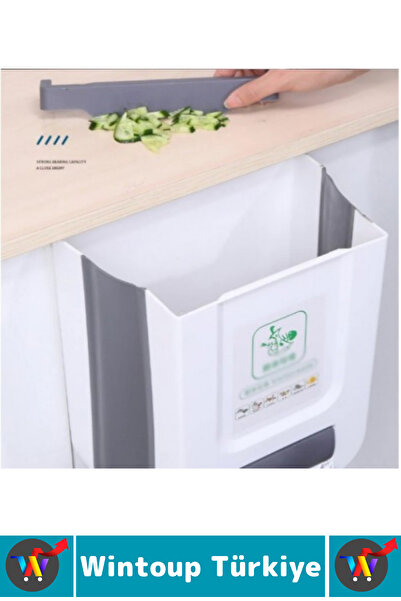 Wintoup Compact No Assembly Required Kitchen Bathroom Office Camping Caravan Collapsible Trash Can with Bag Chamber