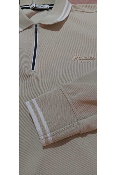 TROYLİFE Men's Polo Neck Long Sleeve Fit Regular Cut T-Shirt