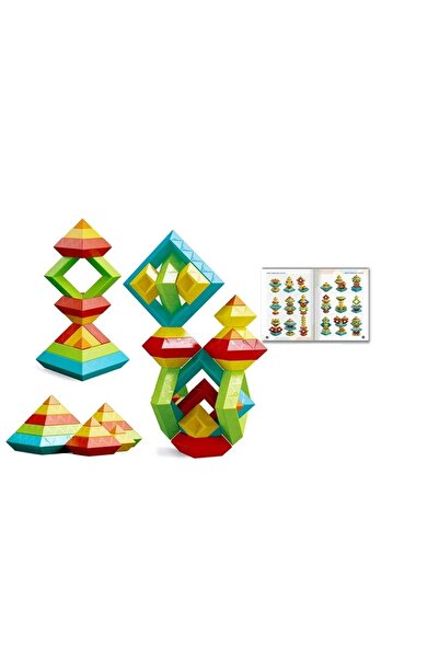 MalPlay Construction set for children with 30 magnetic pieces in unique, multifaceted, multicolor shapes