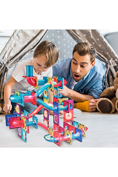 MalPlay Children's play set, Malplay, with 125 magnetic 3D building pieces, with luminous balls, multi