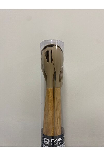 YAZICI Pablito Home 5 Piece Spoon Set Bamboo Handle Silicone Head