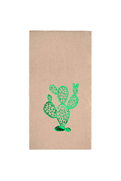 Story 40X40 cm Green Leaf Cactus Patterned 16-Piece 1/8 Fold Kraft Colored Pa...