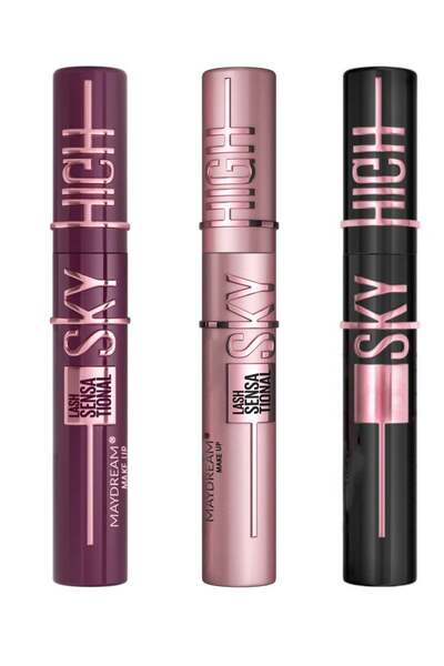 MAYDREAM ماسكارا "لاش سينسيشنال" المقاومة للماء لتكثيف وتطويل الرموش - ١٢ مل (٣ قطع)