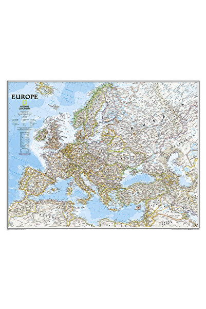 Natl Geographic Maps National Geographic: Hartă clasică de perete a Europei (...