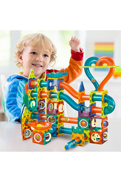 MalPlay 3D magnetic building set for children, LED light ball track, quick and easy connection