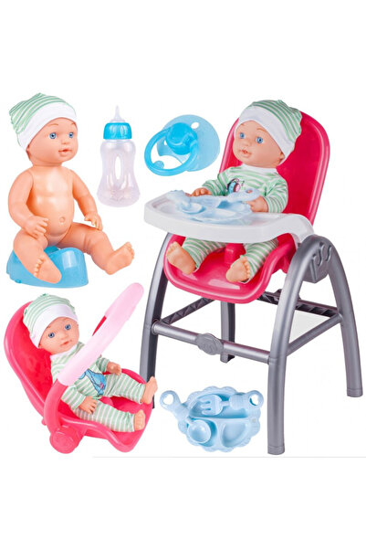 MalPlay Baby Doll Yala 30 cm - Eats in High Chair, Drinks from Bottle and Pees in Potty