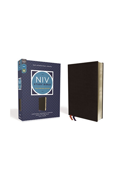 Zondervan NIV Study Bible, Fully Revised Edition, Bonded Leather, Black, Red ...