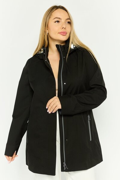 Geox سترة نسائية مقاومة للرياح، باللون الأسود