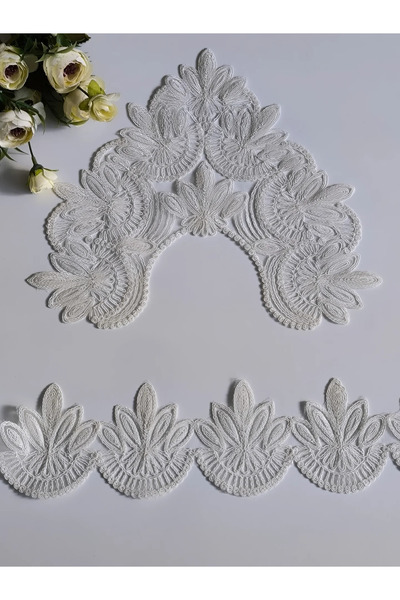 dantelci Krem renk Fransız dantel 11 metre