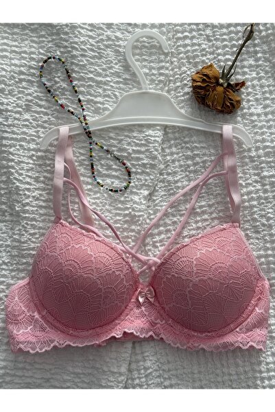 Myquality ÇİFT ÇAPRAZ DANTEL DETAYLI DOLGULU SÜTYEN