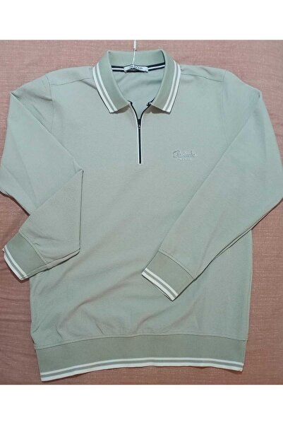 TROYLİFE Men's Polo Neck Long Sleeve Fit Regular Cut T-Shirt