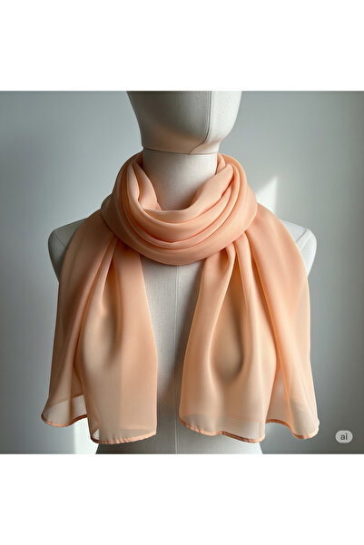 karanfil شال نسائي من الشيفون بلون الخوخ
