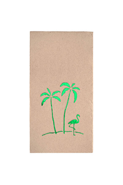 Story مناديل ورقية ملونة من الكرافت مقاس 40×40 سم بنمط أوراق النخيل الخضراء، ...