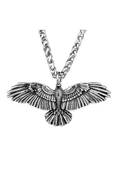 Tessero Lanț bărbătesc cu design cubic și pandantiv vultur, oțel inoxidabil, ...