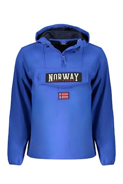 Norway Men's Jacket, Norway, Blue, Large with Large Central Pocket and Side Z...