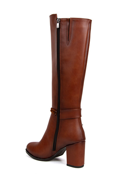 MFT AYAKKABI Kadın Kalın Topuklu Suni Deri Çizme