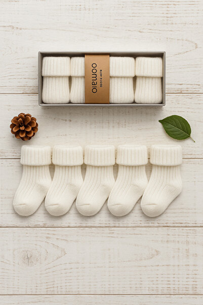 Baharda Nova جوارب أطفال 100% قطن للأعمار من 0-6 أشهر، طقم من 5 قطع/ جوارب للجنسين للبنات والأولاد في علبة