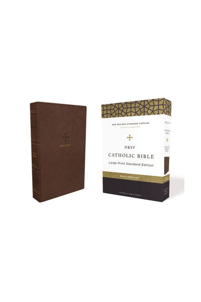 Zondervan Nrsv, Catholic Bible, Standard Large Print, Leathersoft, Brown, Com...