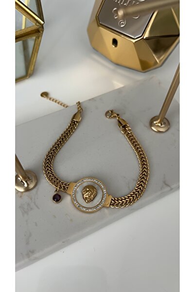 SU PERİSİ TAKI BİJUTERİ سوار موديل ماركة ستيل جولد وايت مرصع باللؤلؤ