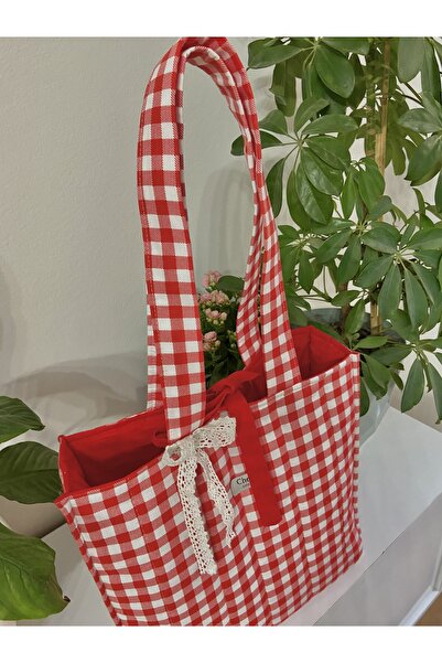 Cherry tote bag Kırmızı Fiyonklu Kol Çantası