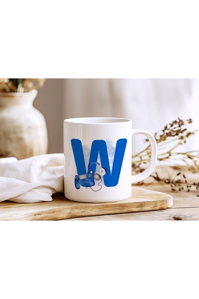 Beramussa كوب بتصميم وحدة تحكم بلاي ستيشن بحرف W - هدية خاصة لعشاق الألعاب وا...