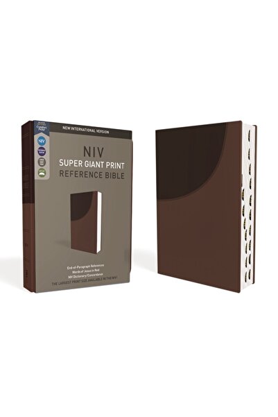 Zondervan Niv, Biblie de referință cu imprimeu super gigant, piele moale, mar...