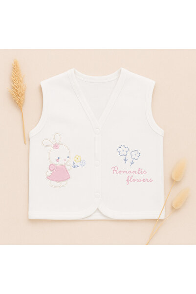 AKİ MODA KİDS Baby Girl Newborn 100% Cotton Combed Vest
