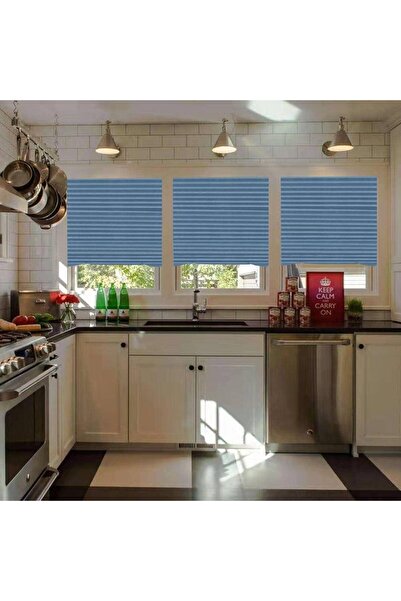 eZmart Jaluzea plisată autoadezivă, reglabilă, eZMART, bleu, 150 x 60 cm