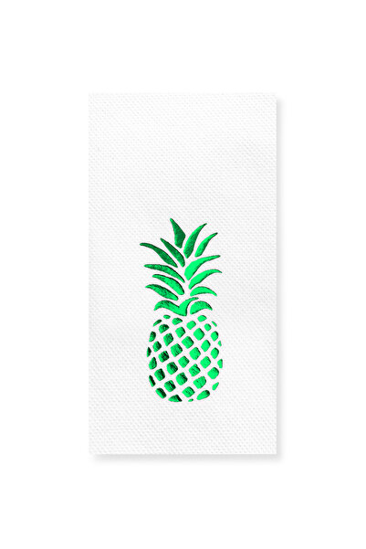 Story 40X40 cm Green Foil Pineapple Tropical Party Patterned 16-Piece White C...