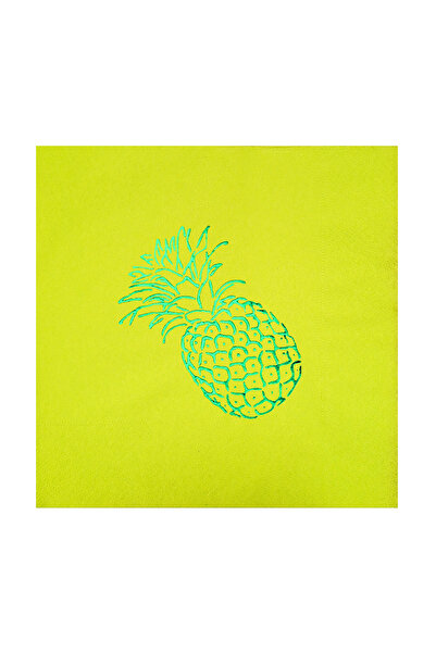 Story مناديل ورقية خضراء اللون مقاس 33 × 33 سم، منقوشة بنمط الأناناس، 16 قطعة